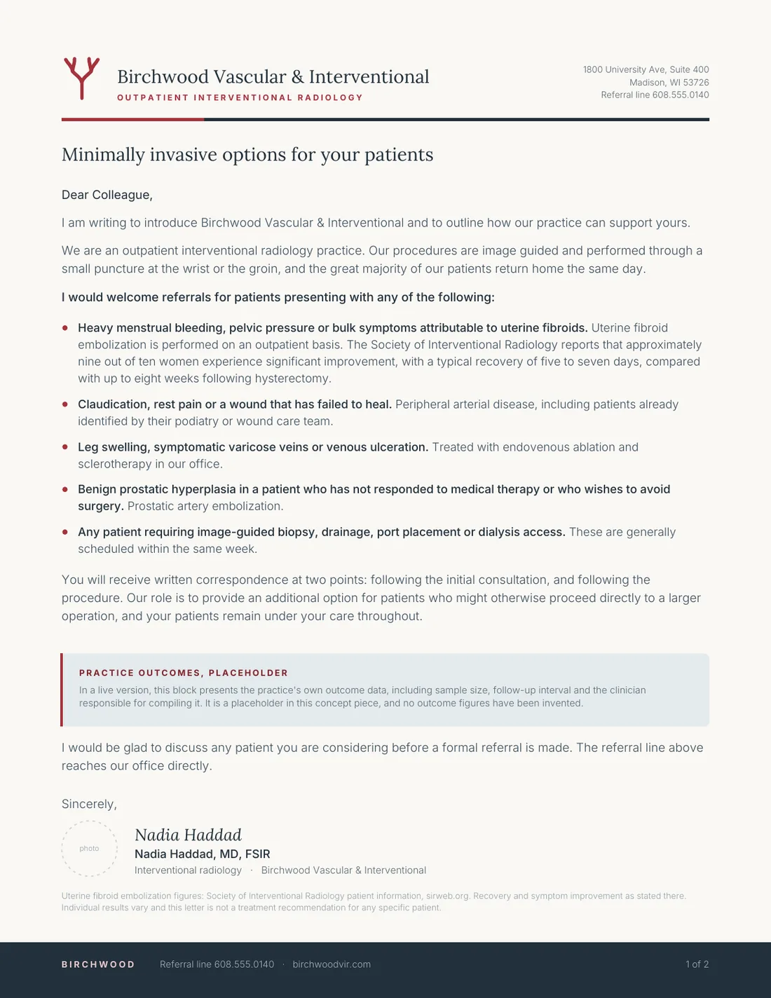 Referring-physician letter